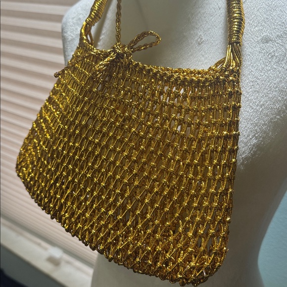 J. Crew Small Cadiz Hand knotted Shoulder Bag in Metallic Gold - Picture 4 of 10